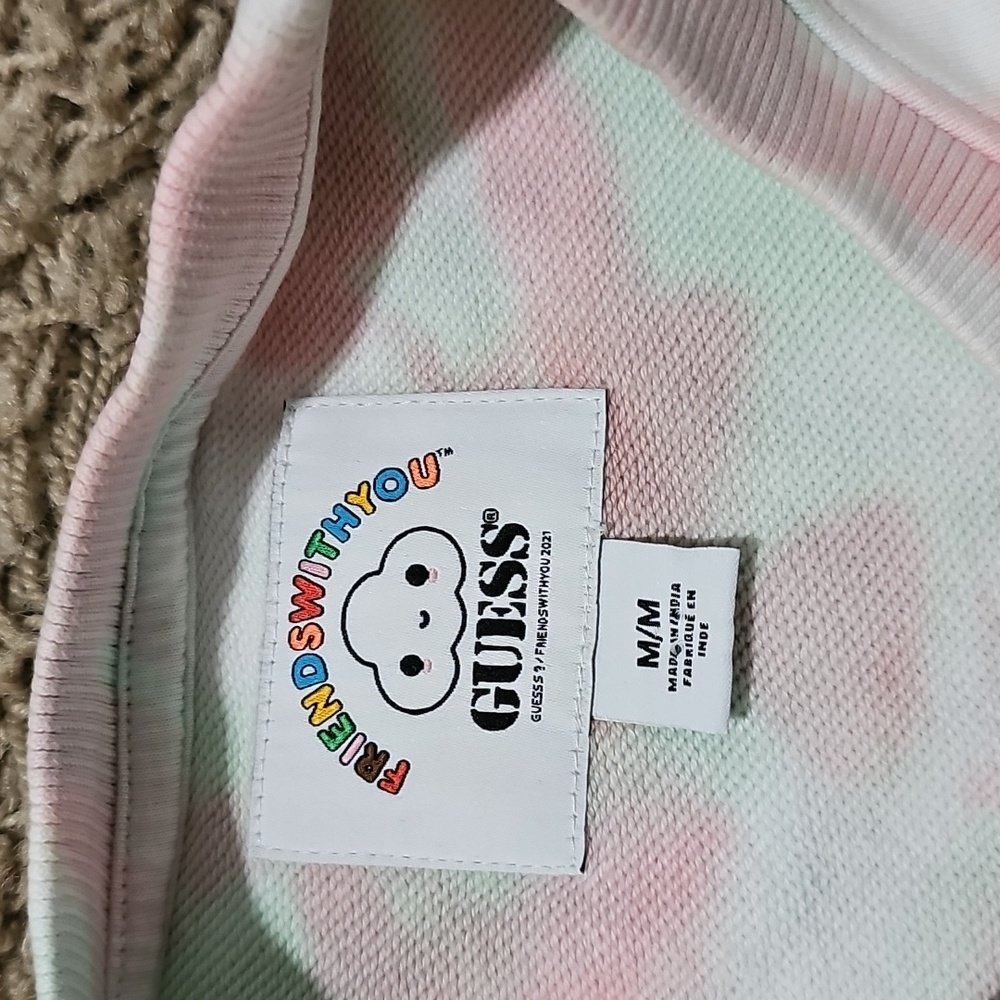 GUESS ORIGINALS X FriendsWithYou Sweatshirt Tie Dye Medium Crewneck - Picture 4 of 6